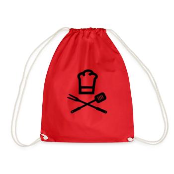 BBQ - Drawstring Bag - red - Front