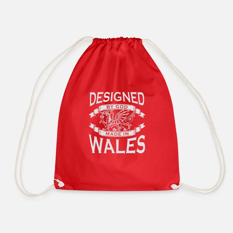 Designed by God - Wales M - Drawstring Bag - red