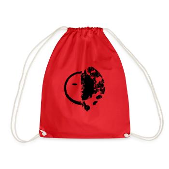 Sun Moon Mosaic Astrology Symbol Vector 1 - Drawstring Bag - red - Front