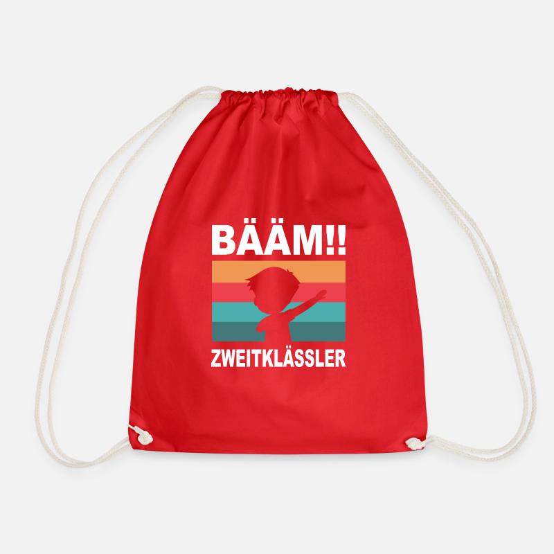 Schule Schüler Zweitklässler 2. Klasse Kind Kinder - Turnbeutel - Rot