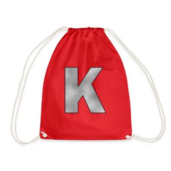 Lettre K Argent - Sac de sport léger - rouge - Devant