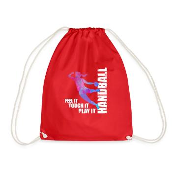 Frauen und Mädchen Handball Geschenkidee - Turnbeutel - Rot - Vorne