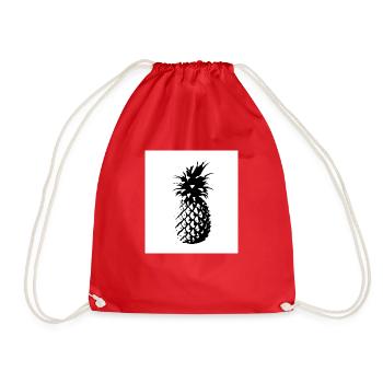 Ananas schwarz weiß - Turnbeutel - Rot - Vorne