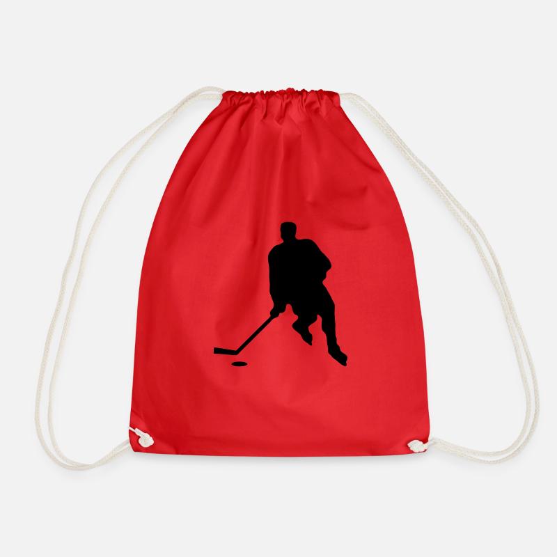 ice hockey - Drawstring Bag - red
