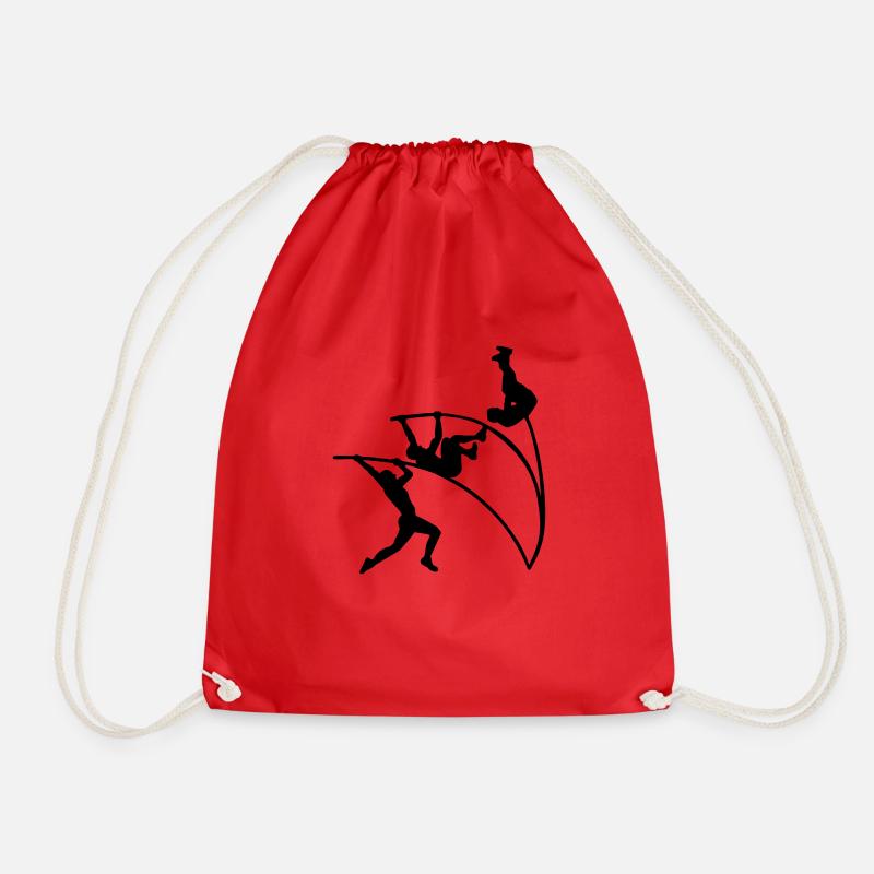 pole vault - Drawstring Bag - red