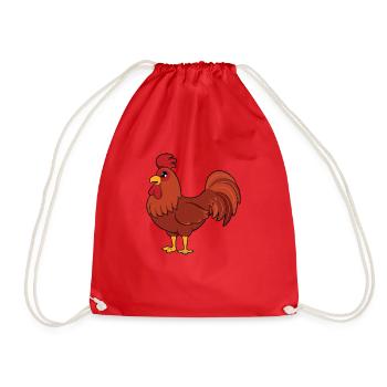 Rooster - Drawstring Bag - red - Front