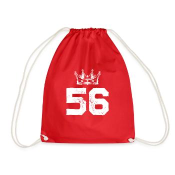 56 Number crown - Drawstring Bag - red - Front