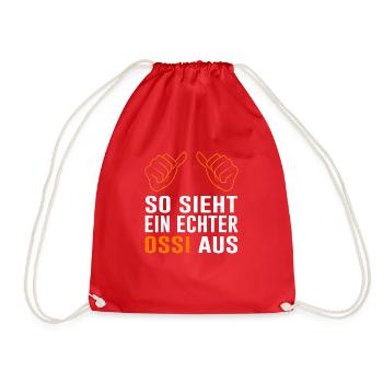 Ossi DDR Spruch Geschenk Osten - Turnbeutel - Rot - Vorne