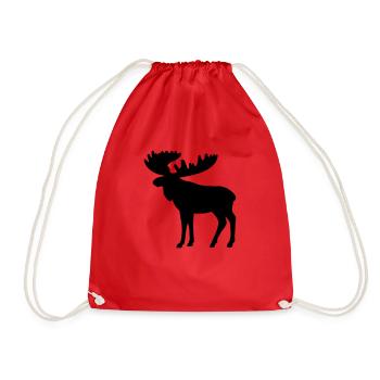 Elch - Drawstring Bag - red - Front