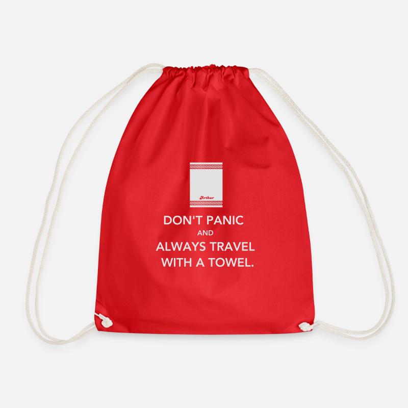 Don't panic - Drawstring Bag - red