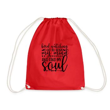 bird watching - Drawstring Bag - red - Front