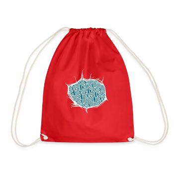 Beach Holiday Santa Birthday Present Funny Gym - Drawstring Bag - red - Front