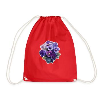Pansy lots of flowers - Drawstring Bag - red - Front