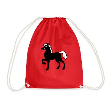 Pferd Hengst Cool Stolz Kerl Reiten Reiter Hobby - Turnbeutel - Rot - Vorne
