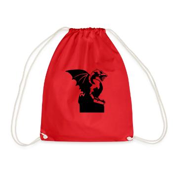 slovenian dragon statue ljubljana slovenia - Drawstring Bag - red - Front
