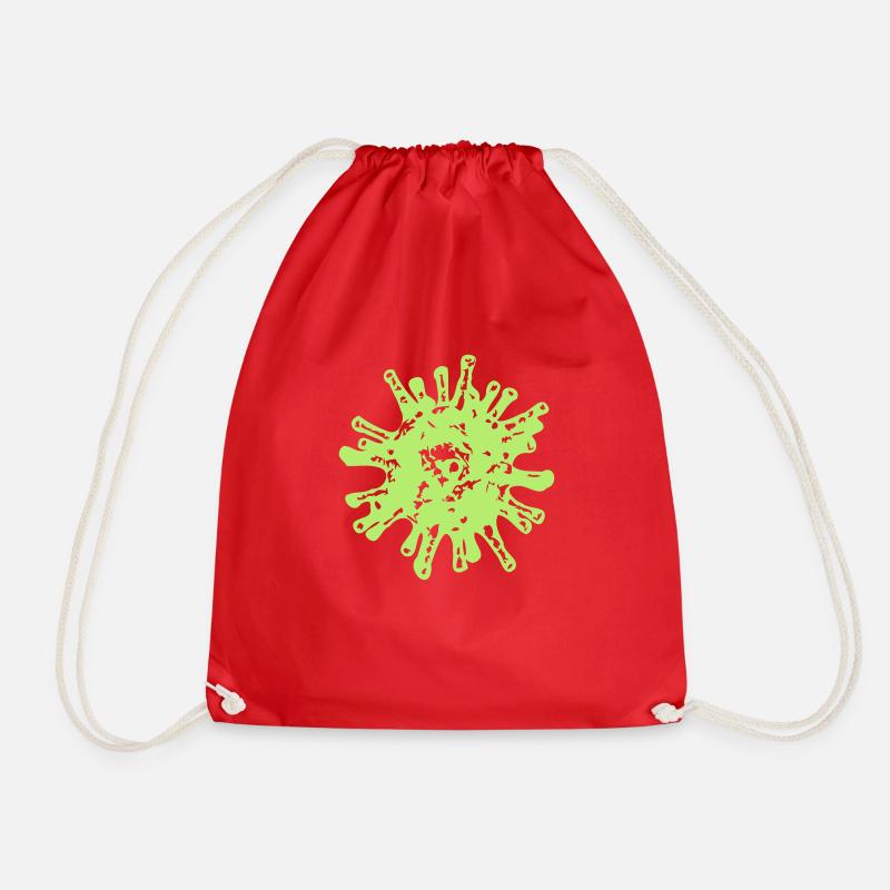 Green Virus - Drawstring Bag - red