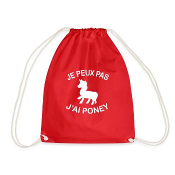 Je Peux Pas J'ai Poney - Sac de sport léger - rouge - Devant