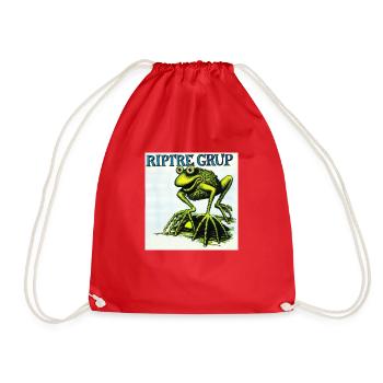 riptre grup - a green frog - Drawstring Bag - red - Front
