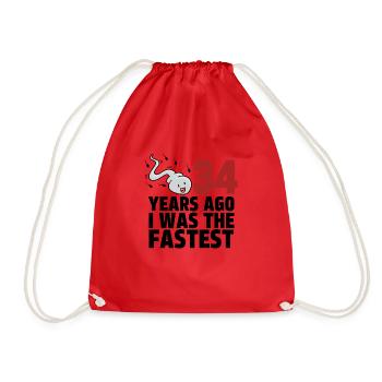 34 Years Ago I Was The Fastest - Drawstring Bag - red - Front