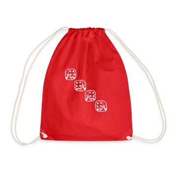 Boardgame Chess Backgammon Game Night - Drawstring Bag - red - Front
