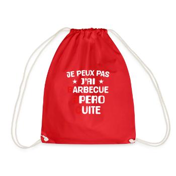 Barbecue apéro cuite cadeau humour homme beauf - Sac de sport léger - rouge - Devant