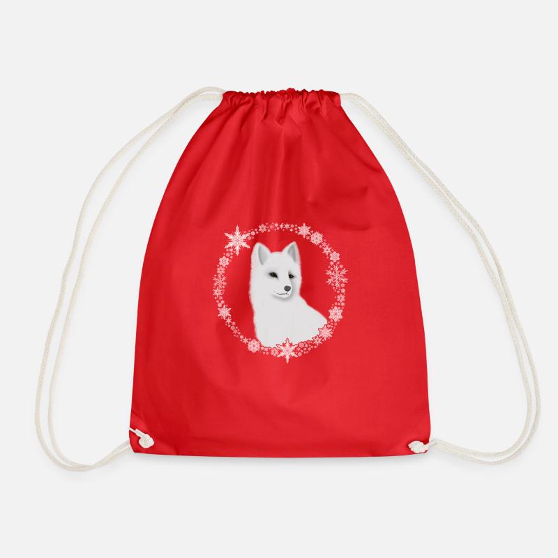 Arctic fox - Drawstring Bag - red