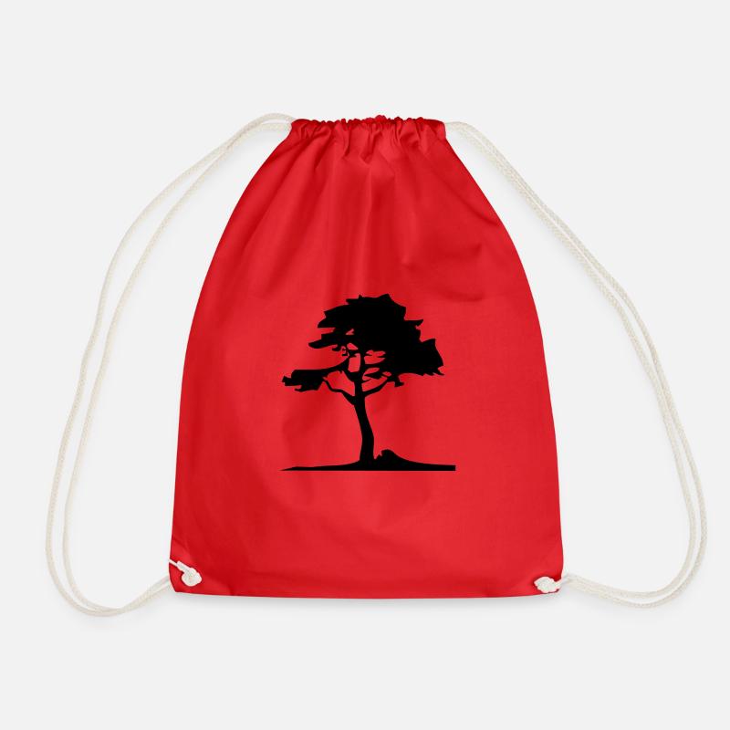 tree - Drawstring Bag - red
