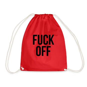 fuck off - Drawstring Bag - red - Front