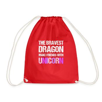 Amis Dragon Licorne Licorne Amoureux - Sac de sport léger - rouge - Devant