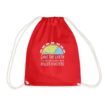 Roller Coaster Amusement Park Amusement Park - Drawstring Bag - red - Front