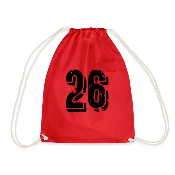 26 number jersey - Drawstring Bag - red - Front