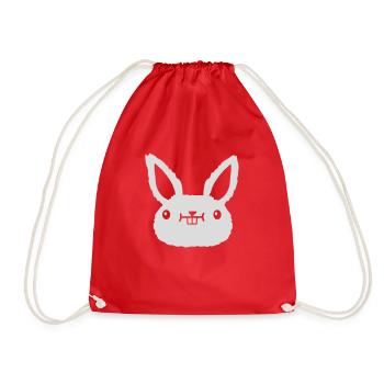 Cher lapin kawaii Face - Sac de sport léger - rouge - Devant