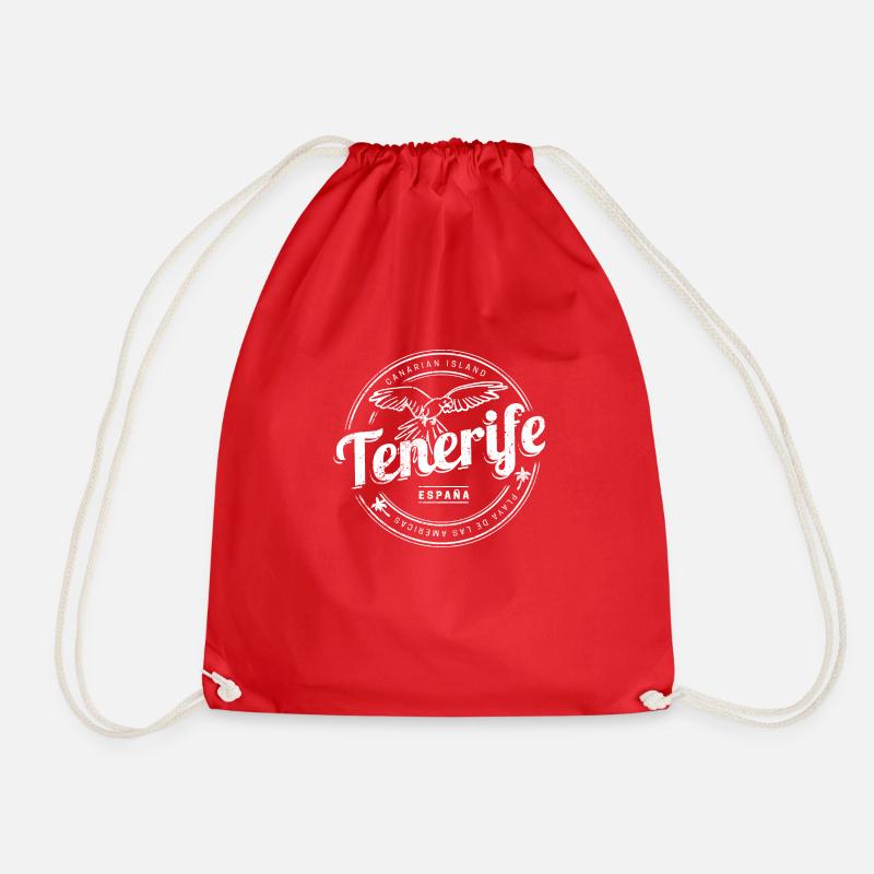 Tenerife Parrot Canary Islands Spain - Drawstring Bag - red