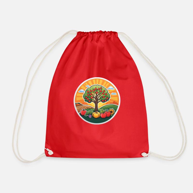 tree tree vegetables - Drawstring Bag - red