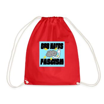 God hates fascism - Drawstring Bag - red - Front