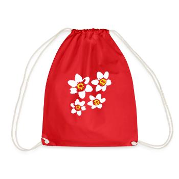 4 Marguerites Blanches Fleurs Printemps Été Fleurs - Sac de sport léger - rouge - Devant