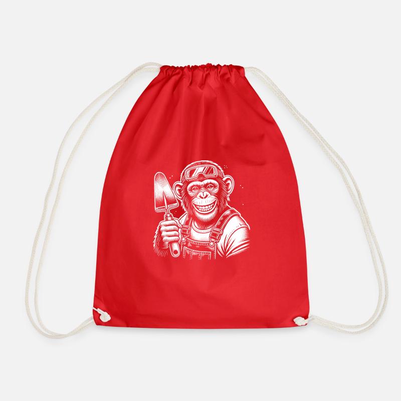 Bricklayer - Drawstring Bag - red