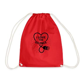 I love the Silence - E-cars - Drawstring Bag - red - Front
