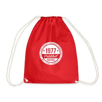 1977 geboren - Turnbeutel - Rot - Vorne