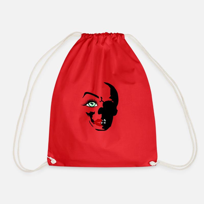 beauty eyes dead - Drawstring Bag - red