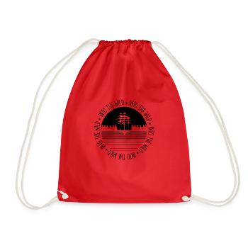Forest mountains animals - Drawstring Bag - red - Front