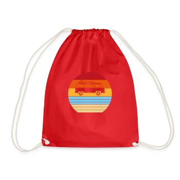 Gift Retro Vintage Old Car - Drawstring Bag - red - Front