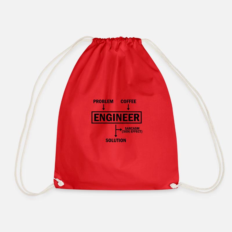 Problem Engineer Coffee Solution Sarcasm - Turnbeutel - Rot