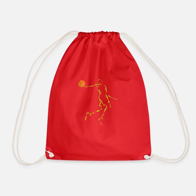 Basketball Slam Dunk - Drawstring Bag - red