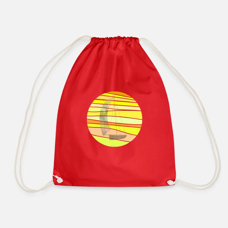 Sailboat - Drawstring Bag - red