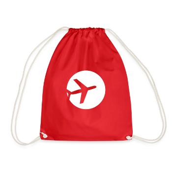 Airplane in a circle - Drawstring Bag - red - Front