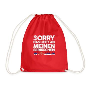 Serbische Wurzeln Serbe Serbien - Turnbeutel - Rot - Vorne
