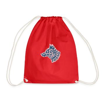 My Dog is My Best Friend - Drawstring Bag - red - Front