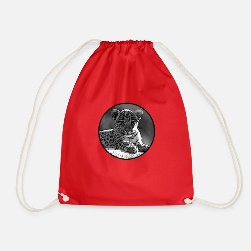 Baby jaguar - Drawstring Bag - red