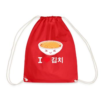Korea Südkorea koreanisches Essen Kimchi Gemüse - Turnbeutel - Rot - Vorne